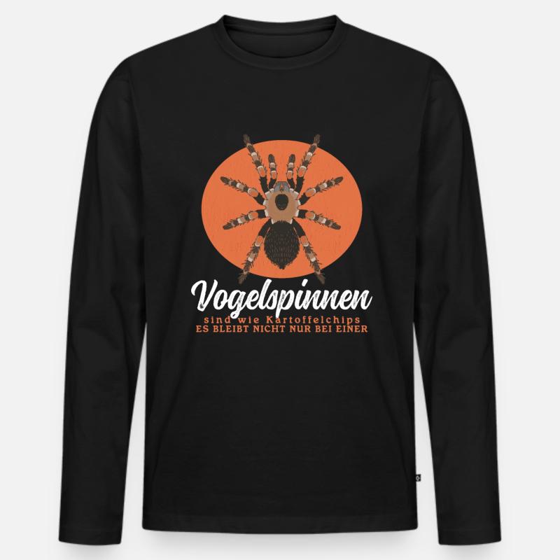 Vogelspinnen Tarantel Vogelspinne Spinne Geschenk - Männer Premium Bio Langarmshirt - Schwarz