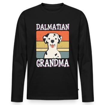 Cadeau de propriétaire de chien de grand-mère dalmate - T-shirt manches longues Premium bio Homme - noir - Devant - Nico (187cm)