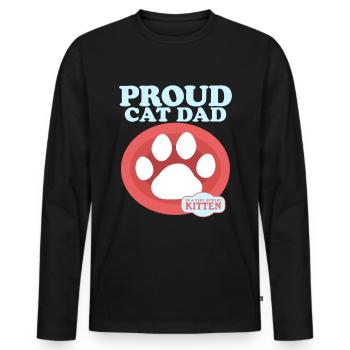 Cat Daddy Cat Propriétaire Cat Cadeau - T-shirt manches longues Premium bio Homme - noir - Devant - Nico (187cm)