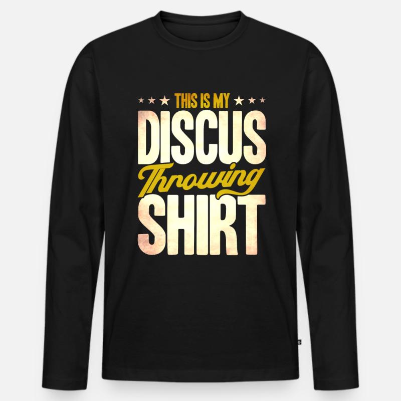 Diskuswerfen Diskuswerfer Geschenk - Männer Premium Bio Langarmshirt - Schwarz