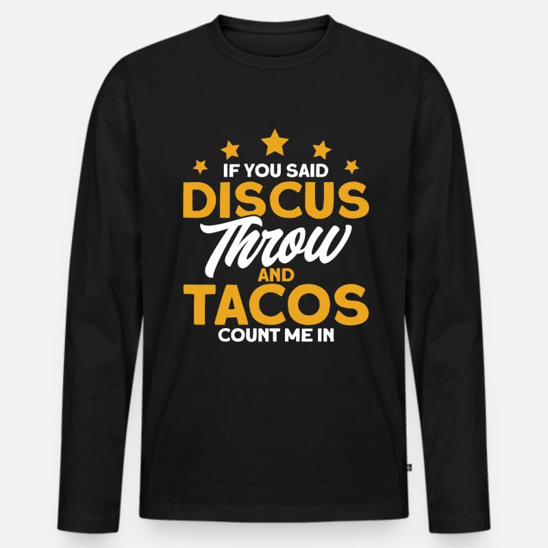 Diskuswerfen Diskuswerfer Geschenk - Männer Premium Bio Langarmshirt - Schwarz