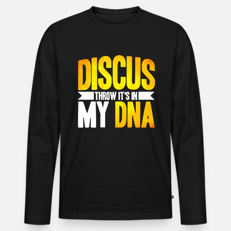 Diskuswerfen Diskuswerfer Geschenk - Männer Premium Bio Langarmshirt - Schwarz