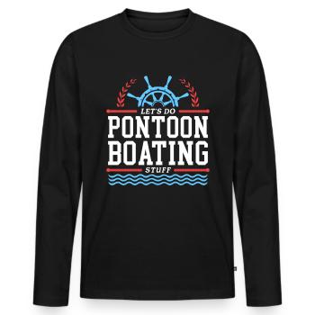Ponton Ponton bateau | Cadeau du capitaine ponton - T-shirt manches longues Premium bio Homme - noir - Devant - Nico (187cm)