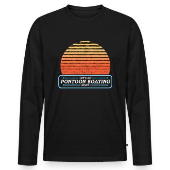 Ponton Pontoon Bateau Ponton Capitaine Cadeau - T-shirt manches longues Premium bio Homme - noir - Devant - Nico (187cm)