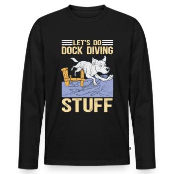 Dock Diving Dogs Dog Sports Dog Owner Gift - Men's Premium Organic Long Sleeve Shirt - black - Front - Nico (187cm)