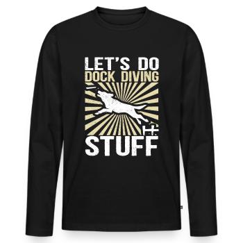 Dock Diving Dog Sports Dog Owner Gift - Men's Premium Organic Long Sleeve Shirt - black - Front - Nico (187cm)
