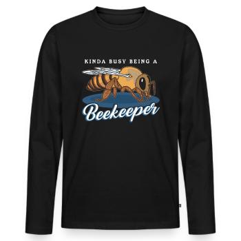 Beekeepers Beekeepers Beekeeping Bees Gift - Men's Premium Organic Long Sleeve Shirt - black - Front - Nico (187cm)