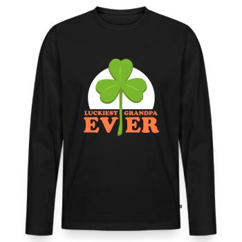 Le cadeau de la Saint-Patrick irlandais le plus chanceux - T-shirt manches longues Premium bio Homme - noir - Devant - Nico (187cm)