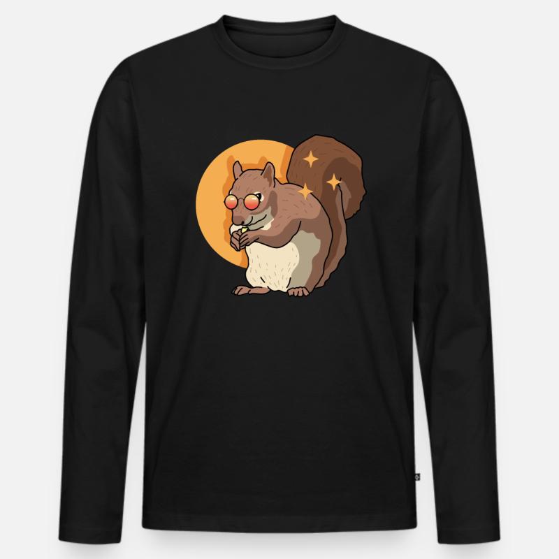Süßes Eichhörnchen Hörnchen Grauhörnchen Geschenk - Männer Premium Bio Langarmshirt - Schwarz