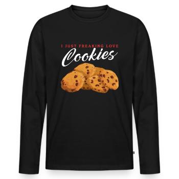 Cookies Cookie Baking Cookie Cookie Gift - T-shirt manches longues Premium bio Homme - noir - Devant - Nico (187cm)