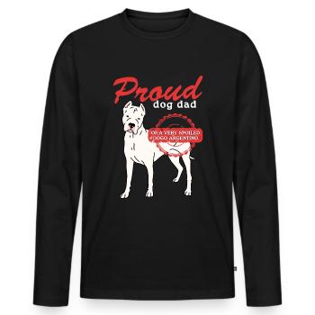 Dogo Argentino Papa | Chiens Dog Owner Cadeau - T-shirt manches longues Premium bio Homme - noir - Devant - Nico (187cm)