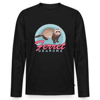 Ferret Grandma Ferret Owner Gift - Men's Premium Organic Long Sleeve Shirt - black - Front - Nico (187cm)