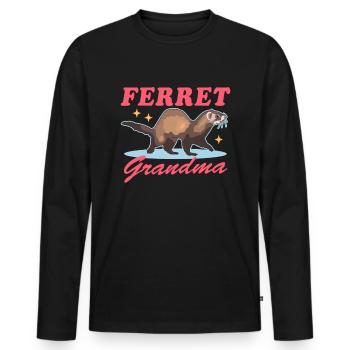 Grand-mère furet | Cadeau du propriétaire de furet - T-shirt manches longues Premium bio Homme - noir - Devant - Nico (187cm)