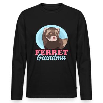 Frettchen Grandma Besitzer Frettchen Geschenk - Männer Premium Bio Langarmshirt - Schwarz - Vorne - Nico (187cm)