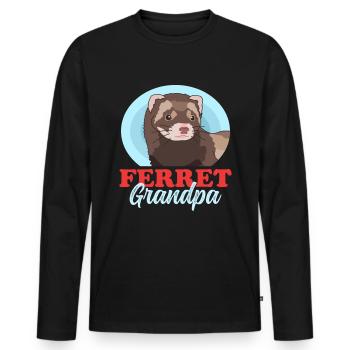 Ferret Grandpa Owner Ferret Gift - Men's Premium Organic Long Sleeve Shirt - black - Front - Nico (187cm)
