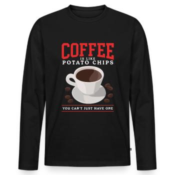 Les amateurs de café | Cadeau du buveur de café - T-shirt manches longues Premium bio Homme - noir - Devant - Nico (187cm)