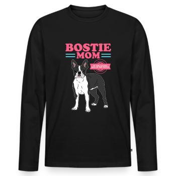 Boston Terrier Mom Dog Dog Owner Gift - Men's Premium Organic Long Sleeve Shirt - black - Front - Nico (187cm)
