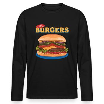 Hamburg Fast Food Burger Fast Food Gift - Men's Premium Organic Long Sleeve Shirt - black - Front - Nico (187cm)