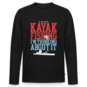 Kayak Pêche Kayak Pêcheur Kayak Kayaker Cadeau - T-shirt manches longues Premium bio Homme - noir - Devant - Nico (187cm)
