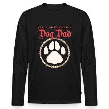 Dog Papa Master Dogs Dog Owner Gift - Men's Premium Organic Long Sleeve Shirt - black - Front - Nico (187cm)