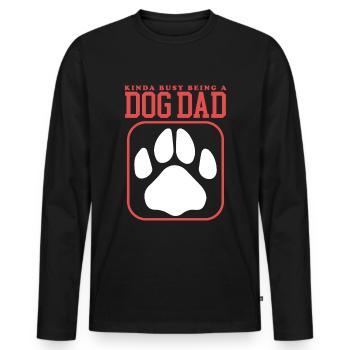Dog Papa Master Dog Dog Owner Gift - Men's Premium Organic Long Sleeve Shirt - black - Front - Nico (187cm)