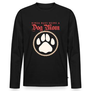 Dog Mama Mistress Dogs Dog Owner Cadeau - T-shirt manches longues Premium bio Homme - noir - Devant - Nico (187cm)