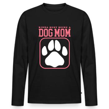 Dog Mama Mistress Dog Dog Owner Cadeau - T-shirt manches longues Premium bio Homme - noir - Devant - Nico (187cm)