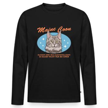 Maine Coon Cat Cat Owner Gift - Men's Premium Organic Long Sleeve Shirt - black - Front - Nico (187cm)