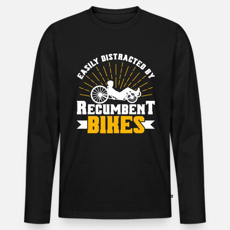 Liegerad Liegeradfahrer Radfahrer - Männer Premium Bio Langarmshirt - Schwarz