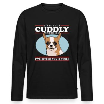 Chihuahua Hunde Hundebesitzer Chihuahuas Geschenk - Männer Premium Bio Langarmshirt - Schwarz - Vorne - Nico (187cm)