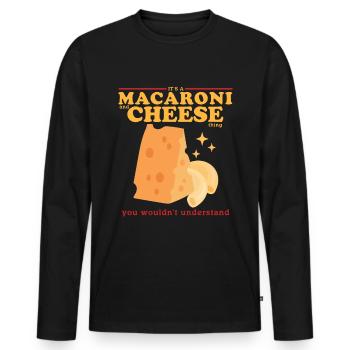 Macaroni and Cheese Mac And Cheese Gift - Men's Premium Organic Long Sleeve Shirt - black - Front - Nico (187cm)
