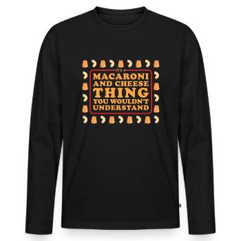 Macaroni and Cheese Mac Cheese Gift - Men's Premium Organic Long Sleeve Shirt - black - Front - Nico (187cm)