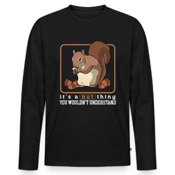 Cute Squirrel Squirrel Grey Squirrel Gift - Men's Premium Organic Long Sleeve Shirt - black - Front - Nico (187cm)