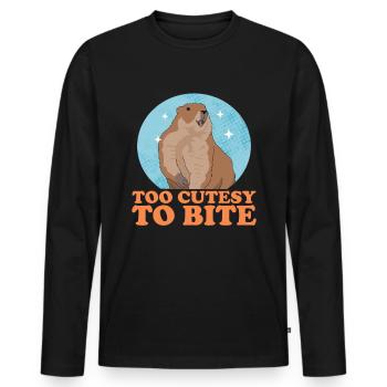 Murmeltiere Munggen Mankai Groundhog Geschenk - Männer Premium Bio Langarmshirt - Schwarz - Vorne - Nico (187cm)