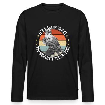 Fauconnerie Fauconnerie Chasse Pickling Hunt Cadeau - T-shirt manches longues Premium bio Homme - noir - Devant - Nico (187cm)