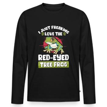 Frog Red-eyed Tree Frog Amphibians Gift - Men's Premium Organic Long Sleeve Shirt - black - Front - Nico (187cm)