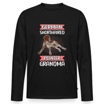 Deutsch Kurzhaar Grandma Hundebesitzerin Geschenk - Männer Premium Bio Langarmshirt - Schwarz - Vorne - Nico (187cm)