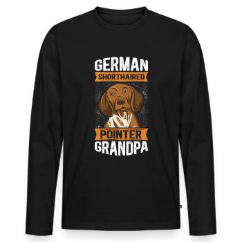 Deutsch Kurzhaar Grandpa Hundebesitzer Geschenk - Männer Premium Bio Langarmshirt - Schwarz - Vorne - Nico (187cm)