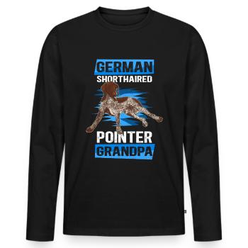 Deutsch Kurzhaar Grandpa Hundehalter Geschenk - Männer Premium Bio Langarmshirt - Schwarz - Vorne - Nico (187cm)