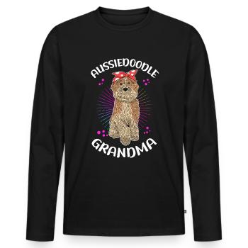 Aussiedoodle Grand-mère Dog Owner Dog Cadeau - T-shirt manches longues Premium bio Homme - noir - Devant - Nico (187cm)