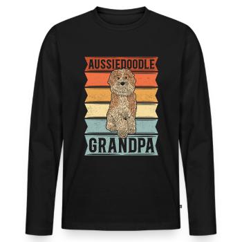 Aussiedoodle Grand-père Dog Owner Chiens Cadeau - T-shirt manches longues Premium bio Homme - noir - Devant - Nico (187cm)