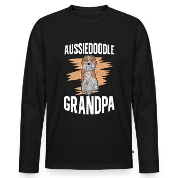 Aussiedoodle Grandpa Dog Owner Dog Cadeau - T-shirt manches longues Premium bio Homme - noir - Devant - Nico (187cm)