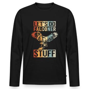 Falconer Falconry Hunting Falconry Pickling Gift - Men's Premium Organic Long Sleeve Shirt - black - Front - Nico (187cm)
