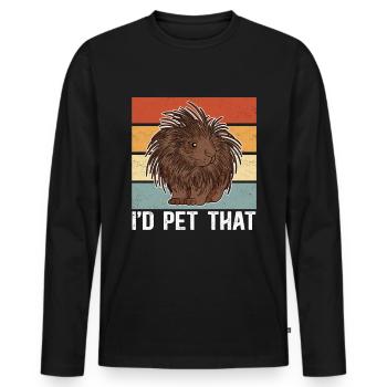 Porcupine Porcupine Gift - Men's Premium Organic Long Sleeve Shirt - black - Front - Nico (187cm)