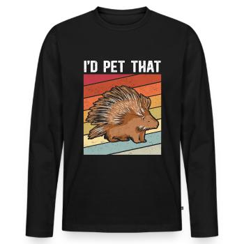 Porcs-épics Cadeau de porc-épic - T-shirt manches longues Premium bio Homme - noir - Devant - Nico (187cm)
