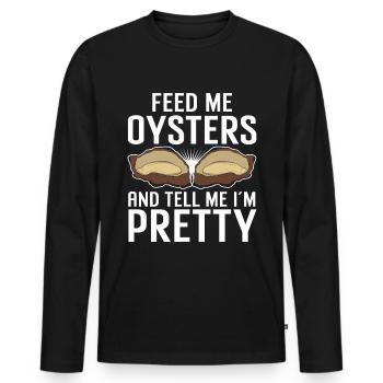 Seafood lover gift seafood - Men's Premium Organic Long Sleeve Shirt - black - Front - Nico (187cm)