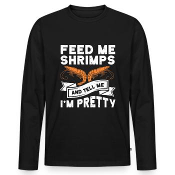 Cadeau amateur de fruits de mer fruits de mer - T-shirt manches longues Premium bio Homme - noir - Devant - Nico (187cm)