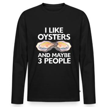 Cadeau amateur de fruits de mer fruits de mer - T-shirt manches longues Premium bio Homme - noir - Devant - Nico (187cm)