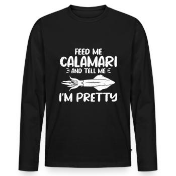 Seafood lover gift seafood - Men's Premium Organic Long Sleeve Shirt - black - Front - Nico (187cm)