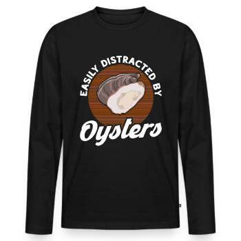 Seafood Lover Gift Seafood - Men's Premium Organic Long Sleeve Shirt - black - Front - Nico (187cm)